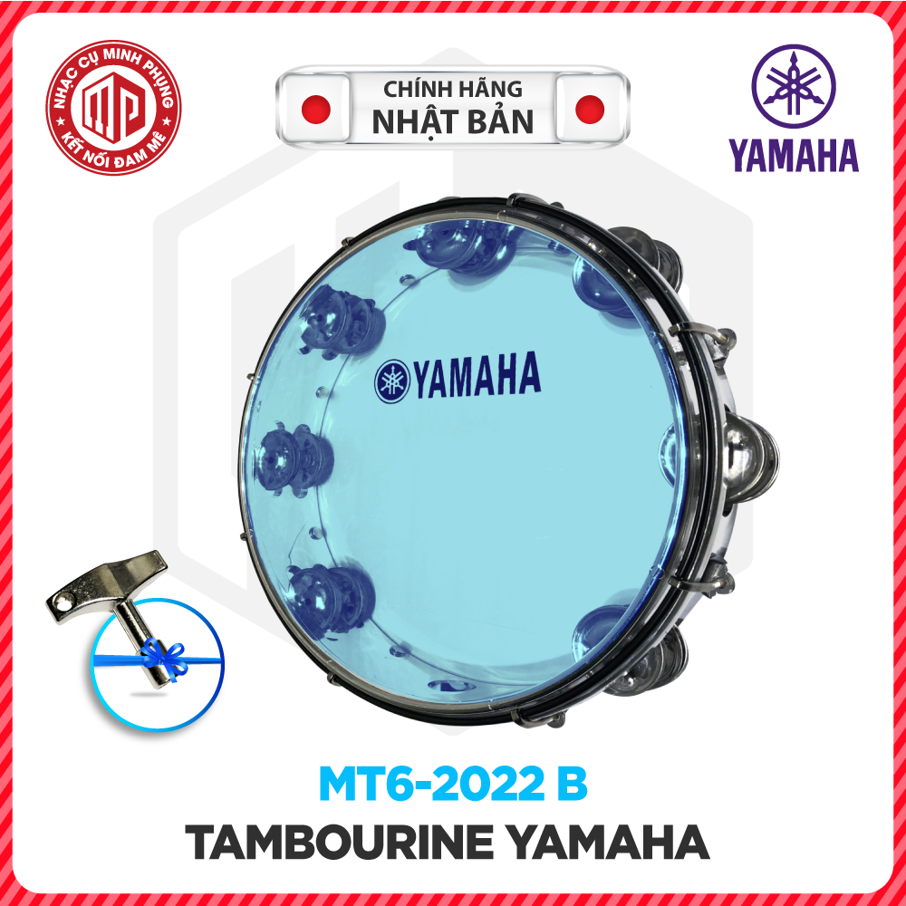 Trống lắc tay Lục lạc gõ bo Tambourine - Yamaha MT6 - Nhiều màu lựa chọn - Hàng chính hãng - Xanh biển
