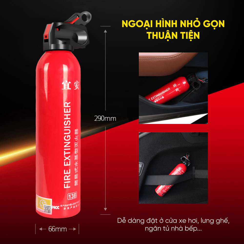 Bình cứ hỏa mini 500ml, bình chữa cháy FE 13B cho ô tô