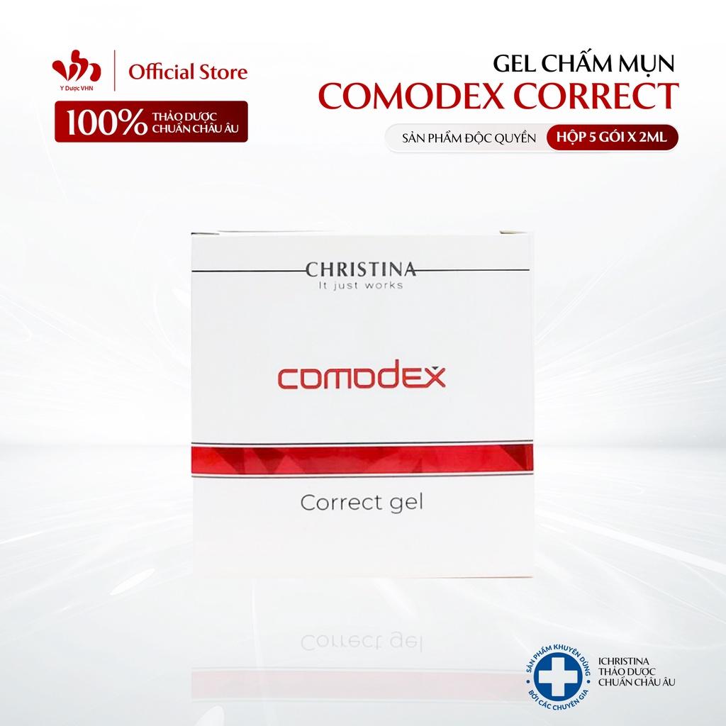 Gel Chấm Mụn Comodex Correct &amp; Prenvent Gel Sachets CHRISTINA Giúp Giảm Mụn Và Bã Nhờn 1 hộp 5 gói x 2ml