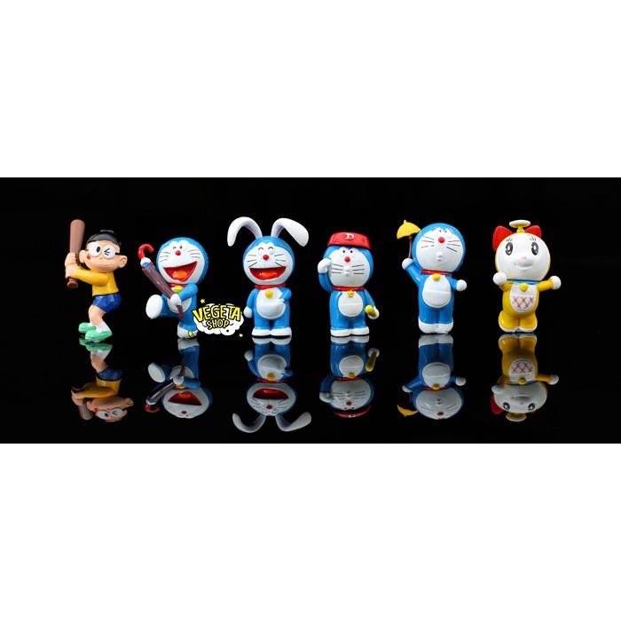 Mô hình Doraemon Doremon - Set 6 nhân vật Doraemon Doremon Nobi Nobita Dorami Doremi - 6cm