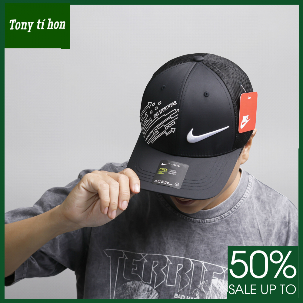 Tony tí hon - Mũ nón kết lưỡi trai bít đuôi logo sport wear thời trang nam nữ cao cấp - nhiều màu - màu trắng / màu đen