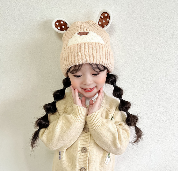 Bộ mũ len kèm khăn thắt nơ phong cách Hàn cho bé, nón len cho bé kèm khăn mẫu mới nhất