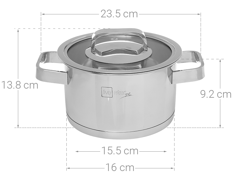 Bộ nồi và chảo chống dính vân đá inox 304 cao cấp Fivestar Plush 5 món nắp kính , tặng 10 muỗng ăn