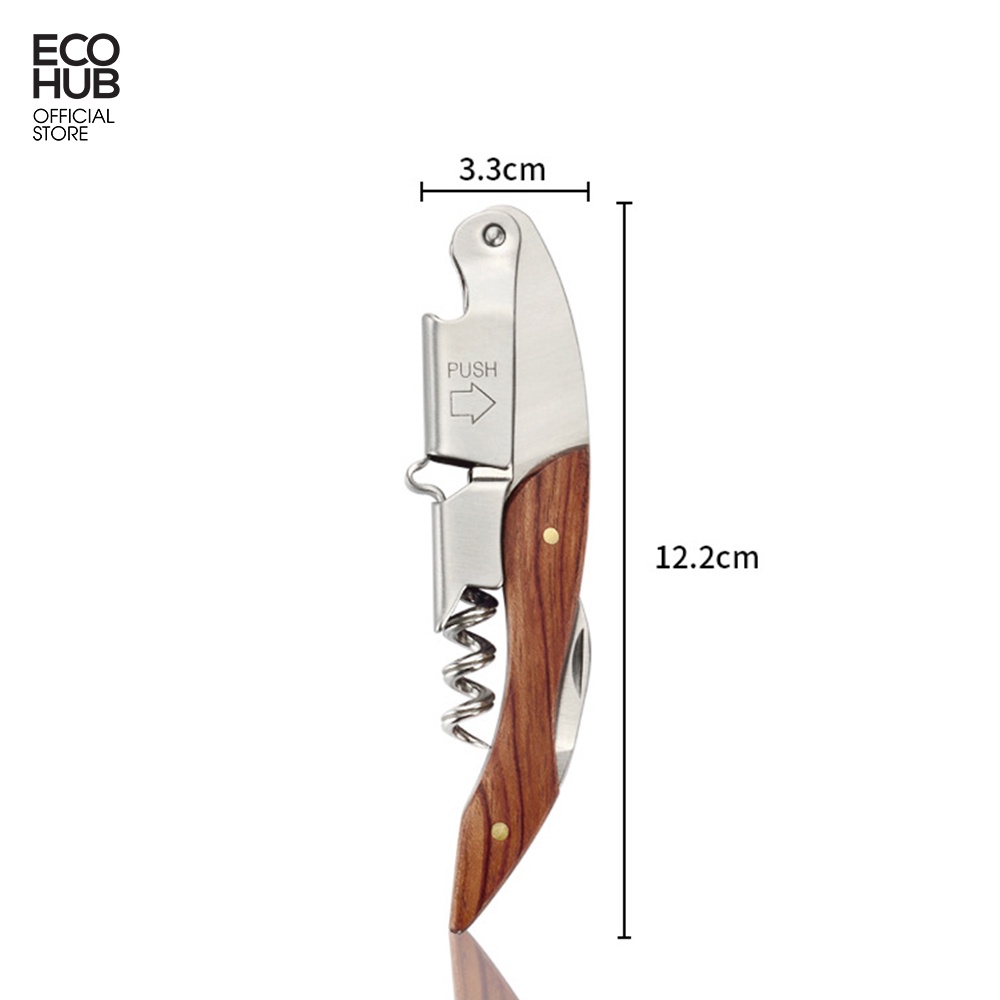 Dụng cụ mở đồ uống chuyên dụng ECOHUB có tay cầm bằng gỗ