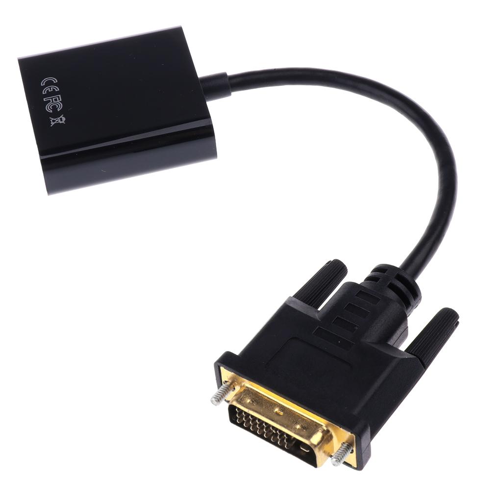 1080p DVI-D 24+1 Pin Male to VGA 15Pin Female Cable Adapter Video Converter
