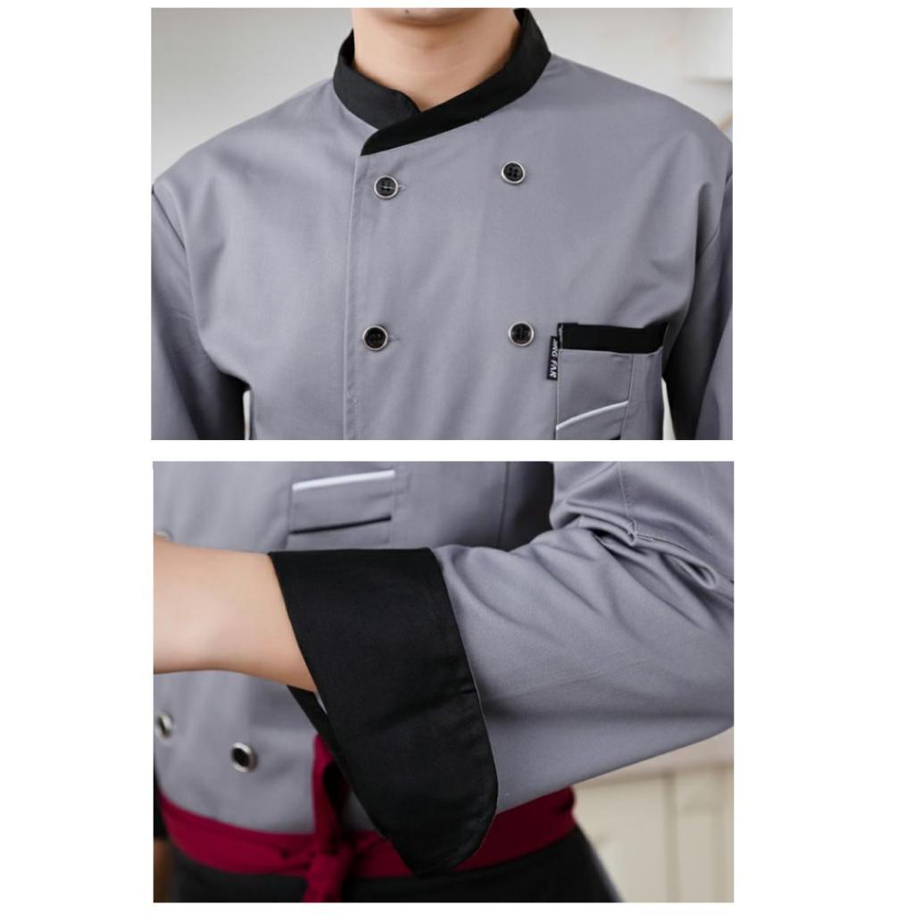 2 Piece Chef Jacket Uniform Short Sleeve Hotel Kitchen Apparel Cook Coat