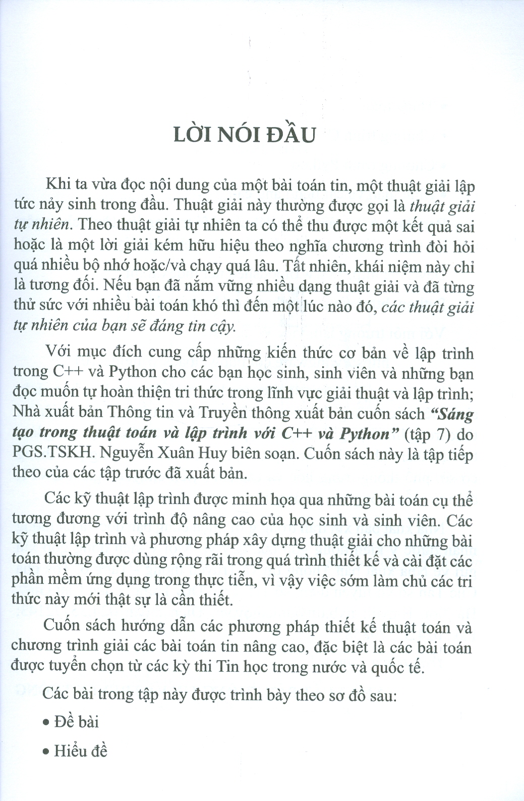 SÁNG TẠO TRONG THUẬT TOÁN VÀ LẬP TRÌNH VỚI C++ VÀ PYTHON - TẬP 7