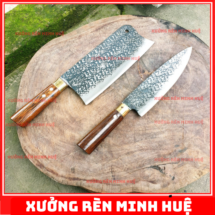 Bộ dao nhà bếp nhíp oto hàng rèn thủ công cao cấp phúc sen