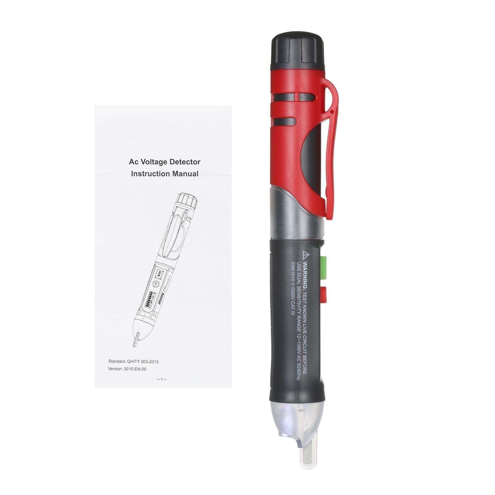 AC Voltage Detector LCD Digital Test Pencil Voltage Tester NCV Tester Electricity Detector with Flashlight Sensitivity Adjustable Sound and Light Alarm