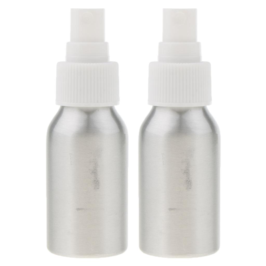 2PCS Aluminum Empty Refillable Fine Mist Spray Bottle Perfume Sparyer 40ml
