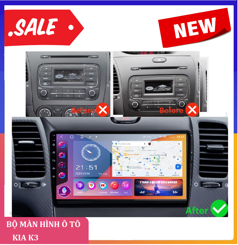 BỘ.ĐẦU MÀN HÌNH ANDROID Ô TÔ.A.5 XE KIA K3 9 INCH CHẠY SIM 4G, THU PHÁT WIFI TIỆN LỢI,Hệ điều hành Android 10 LẮP CHUNG CHO MỌI DÒNG Ô TÔ XE HƠI