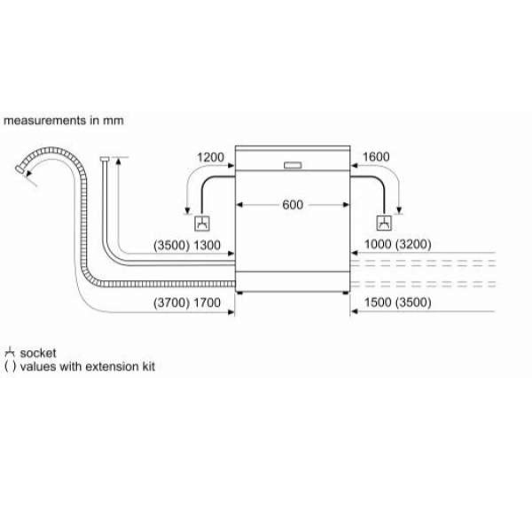 Máy Rửa Chén Bát Độc Lập 12 Bộ Châu Âu BOSCH HMH.SMS23BW01T - Hàng Chính Hãng