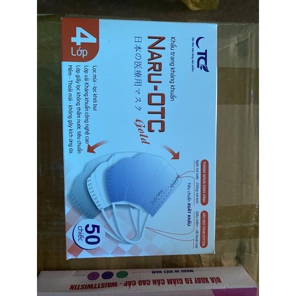 Khẩu trang y tế kháng khuẩn 4 lớp Bảo Minh và Naru-OTC 1 hộp/50 cái