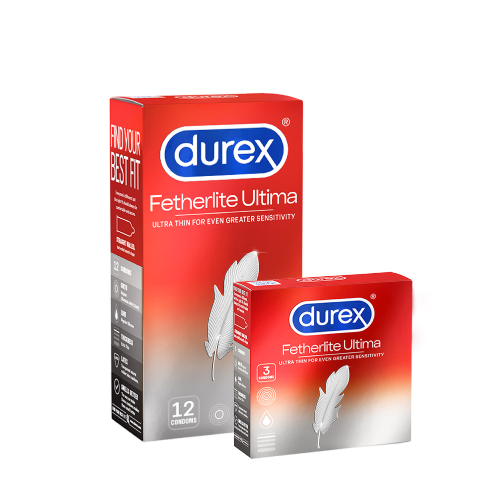 Combo Bao cao su Durex Fetherlite Ultima Hộp 12 bao và Hộp 3 bao