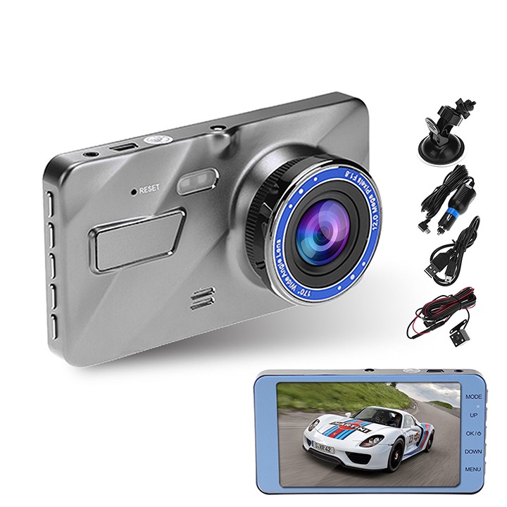 Camera hành trình ô tô trước sau A10 ống kính kép siêu bền Full HD1080P