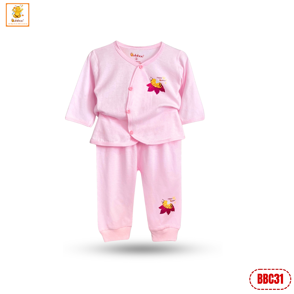 Bộ quần áo dài tay Babiboo quần áo bé trai bé gái cotton mềm mại BBC31