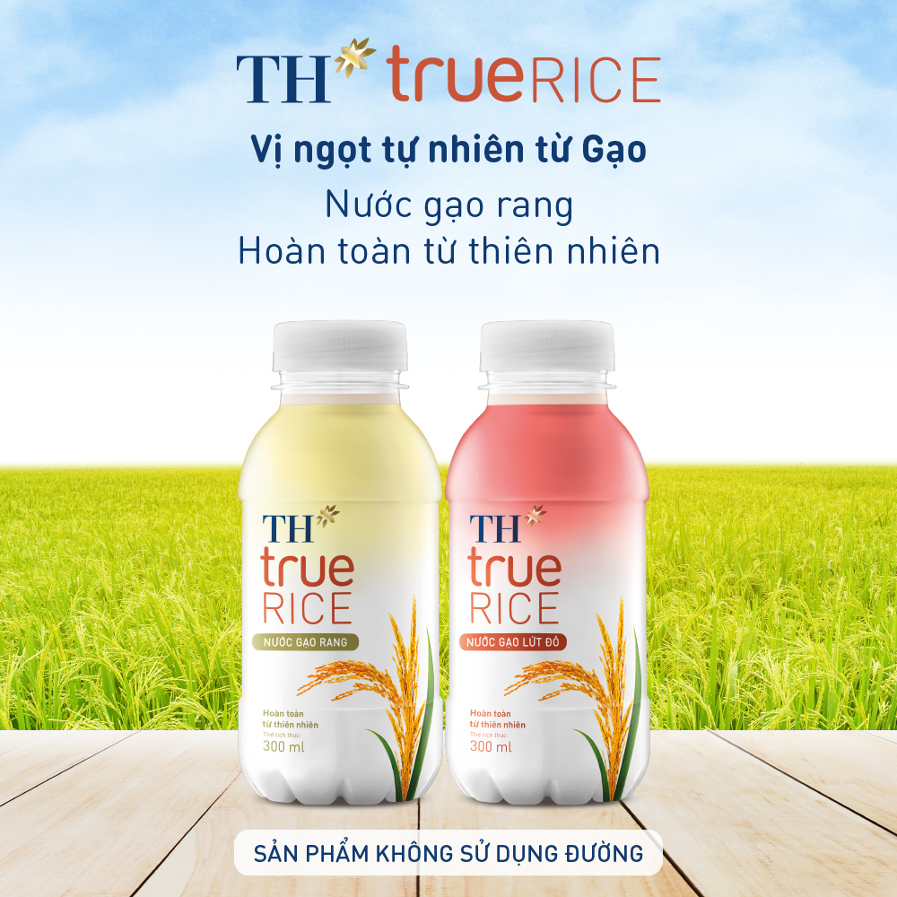 Thùng 12 chai gạo rang &amp; 12 chai gạo lức đỏ TH True Rice 300ml (300ml x 24)