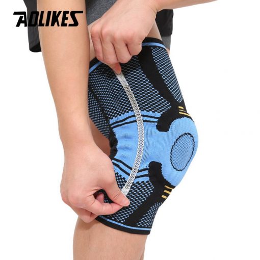 Đai bảo vệ đầu gối AOLIKES A-7725 trợ lực khớp gối với silicone đàn hồi sport knee protector