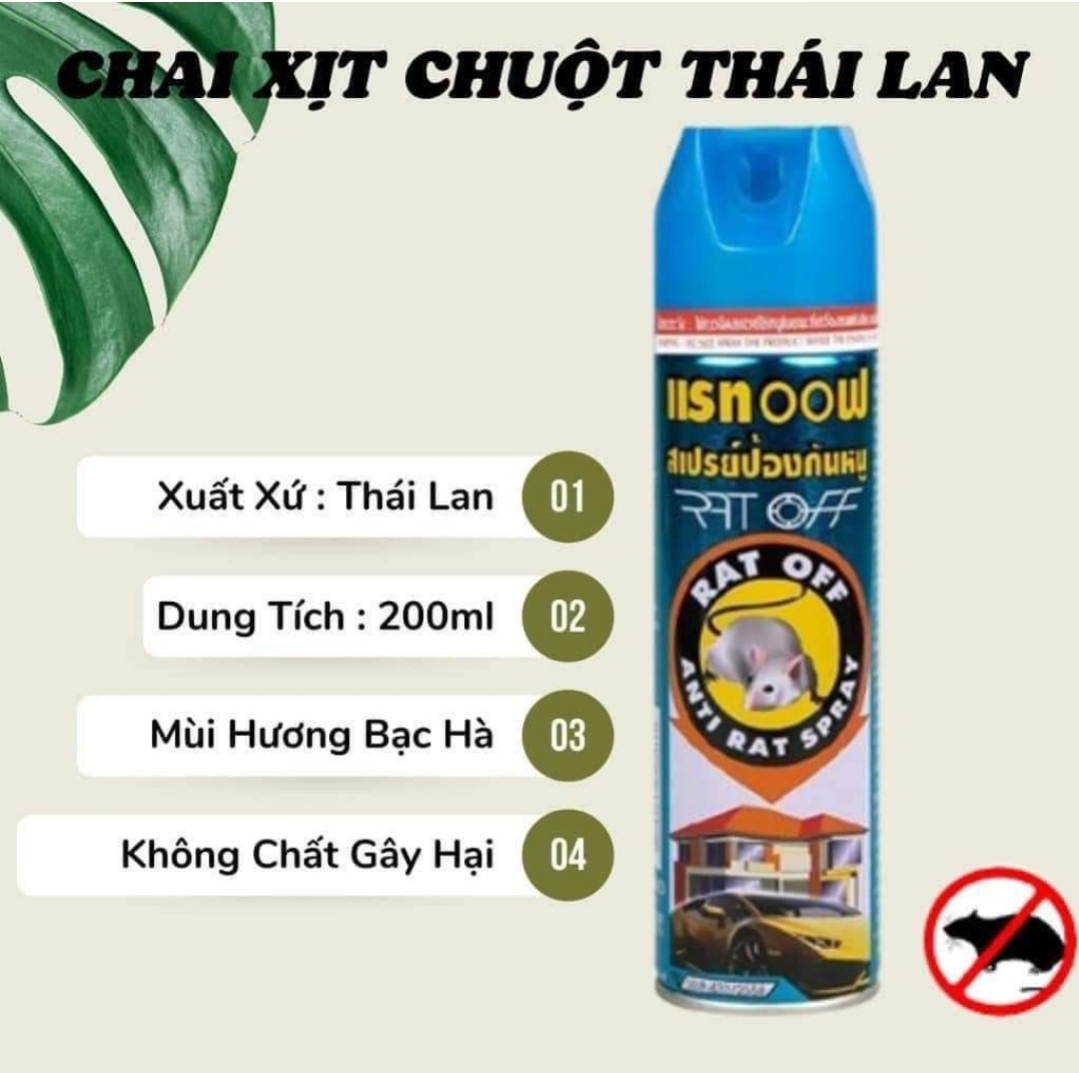 Chai Xịt Đuổi Chuột 300ml Thái Lan khoang máy ô tô hiệu quả cao chống chuột