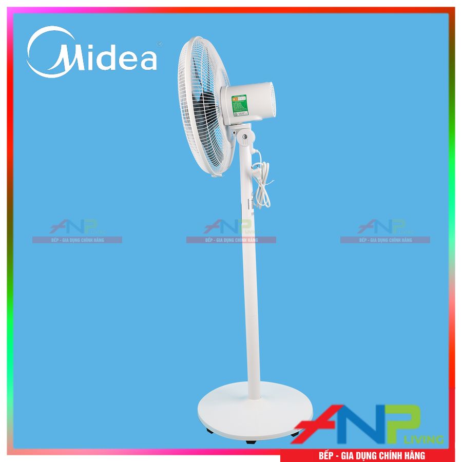 Quạt Đứng 5 Cánh Midea FS40-18BR (Động cơ inverter Công Suất 48W - 8 Cấp Gió - Màn hình LED - Có Điều Khiển Từ Xa) - Hàng Chính Hãng