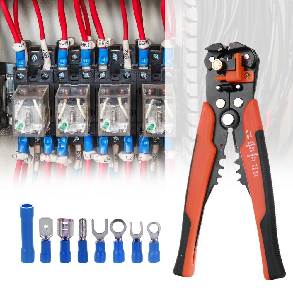 Electrical Wire Terminal Kit with 5-in-1 Automatic Wire Stripper Crimper and 400pcs Connectors