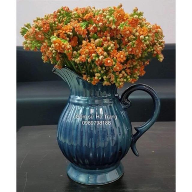 Lọ hoa gốm sứ Bát Tràng cao cấp Men hoả biến Dáng bình rót sữa