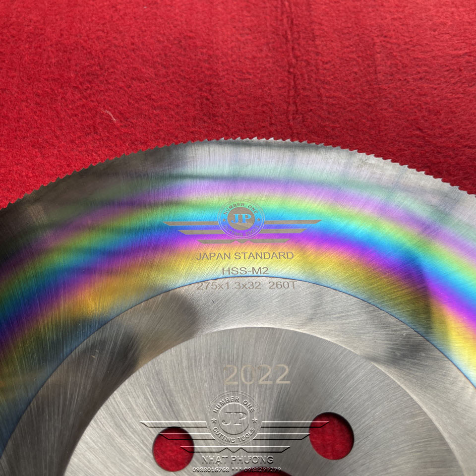 Đĩa Cắt Inox Cầu Vồng 275*1.6 Máy Tua Chậm