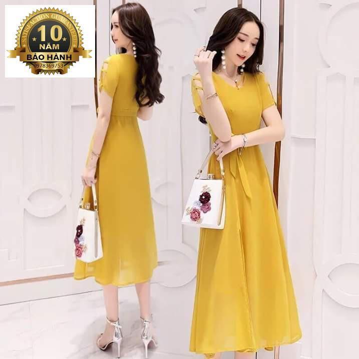 Đầm form dài voan chiffon xẻ đùi Misa Fashion MS307 đi chơi, dự tiệc - Có 3 màu