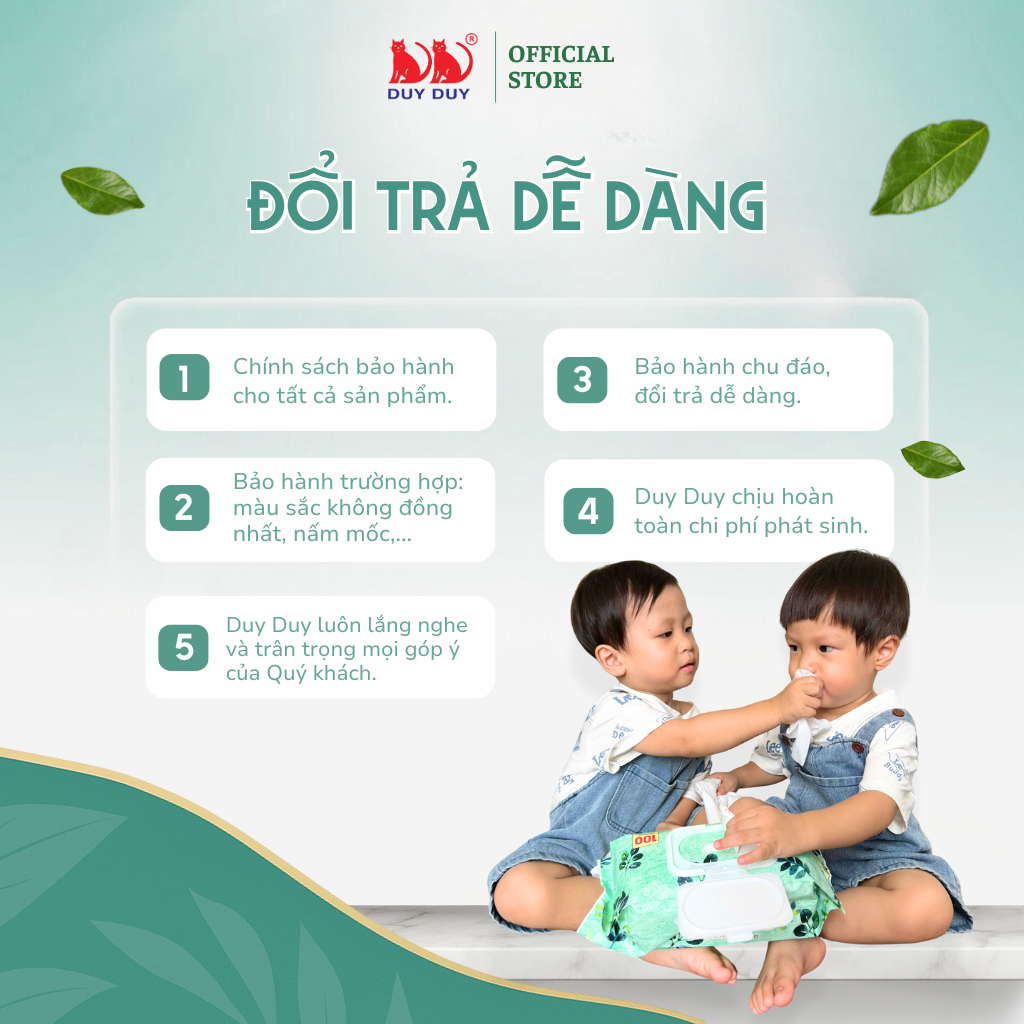 Combo 5 gói Khăn ướt cho bé Baby Mio vải không dệt rayon cao cấp 55 miếng (13.5x20cm) không paraben