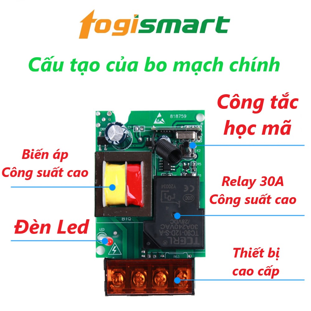 Công tắc điều khiển từ xa công suất cao 500M-1KM/30A/220V - HÀNG NHẬP KHẨU