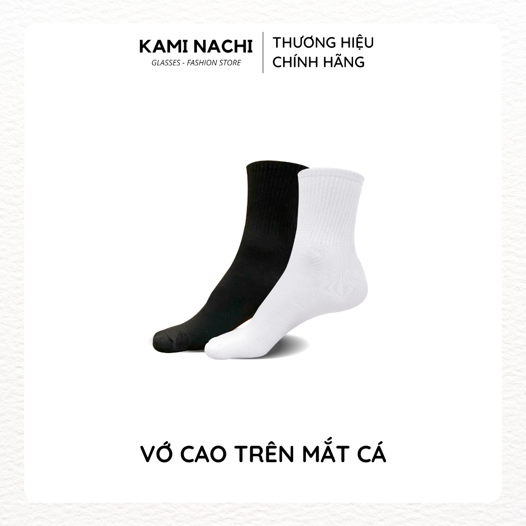 Vớ dài thông hơi, vải mềm thoáng khí trên mắt cá chân, màu trắng đen - Chính hãng KAMI NACHI - 5 đôi đen