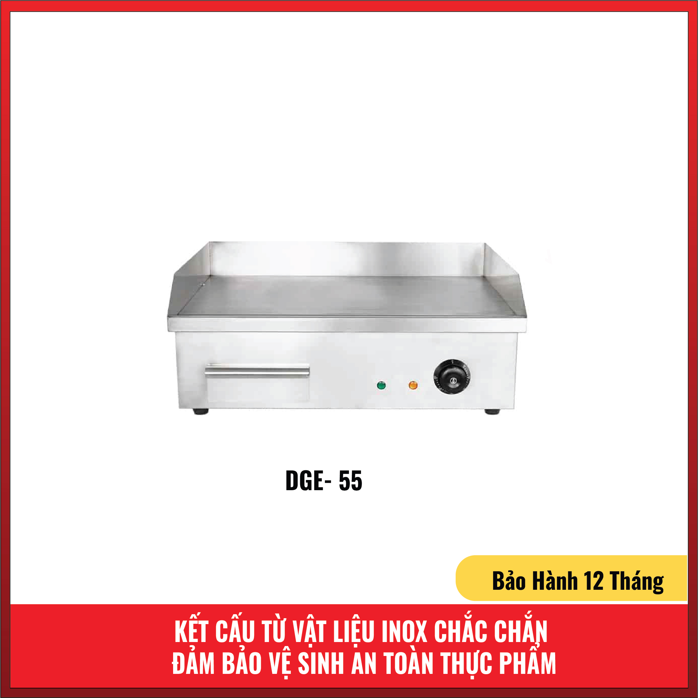 Bếp Chiên Nướng Sử Dụng Điện GDE55. Giá Cả Phải Chăng, Phù Hợp Với Các Quán Ăn, Nhà Hàng Hay Doanh Nghiệp Vừa Và Nhỏ. Có Thể Nướng Thịt, Làm Hamberger, Các Món Xào. Hàng Nhập Khẩu Chính Hãng SGE Thailand