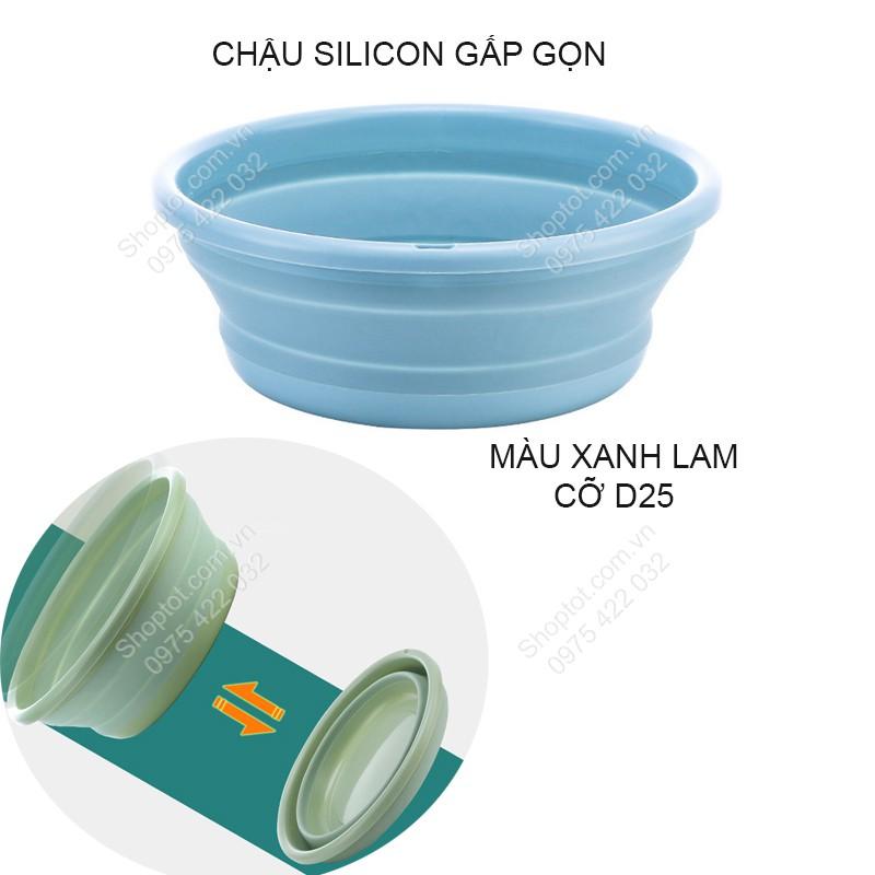 THAU CHẬU GẤP GỌN ĐA NĂNG BẰNG NHỰA MỀM DẺO D25CM-CNG01