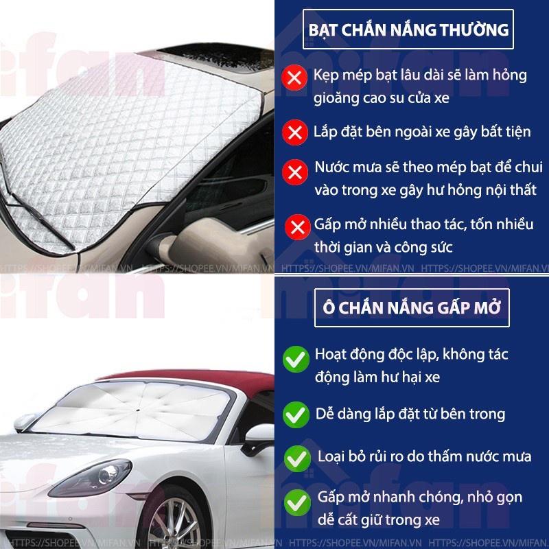 Ô Che Nắng Ô Tô - Dù Che Nắng Ô Tô Kính Lái Phủ Bạc Titan Cách Nhiệt Chống Tia Cực Tím Cao Cấp Dành Cho Xe Hơi