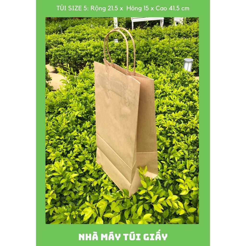 10 chiếc TÚI GIẤY KRAFT SIZE 5: 21,5x15x41,5cm CÓ QUAI