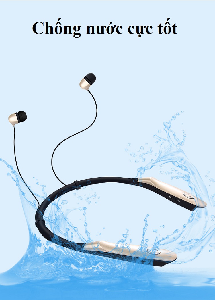 Tai Nghe Thể Thao Bluetooth BHS900S, Thiết Kế Đeo Cổ Và Nhét Tai, Âm Thanh Sống Động.