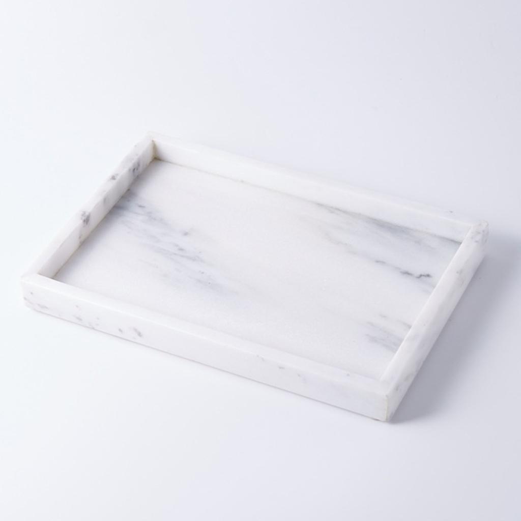 Marble Desktop Kitchen Tissues Candles Towel Tray White