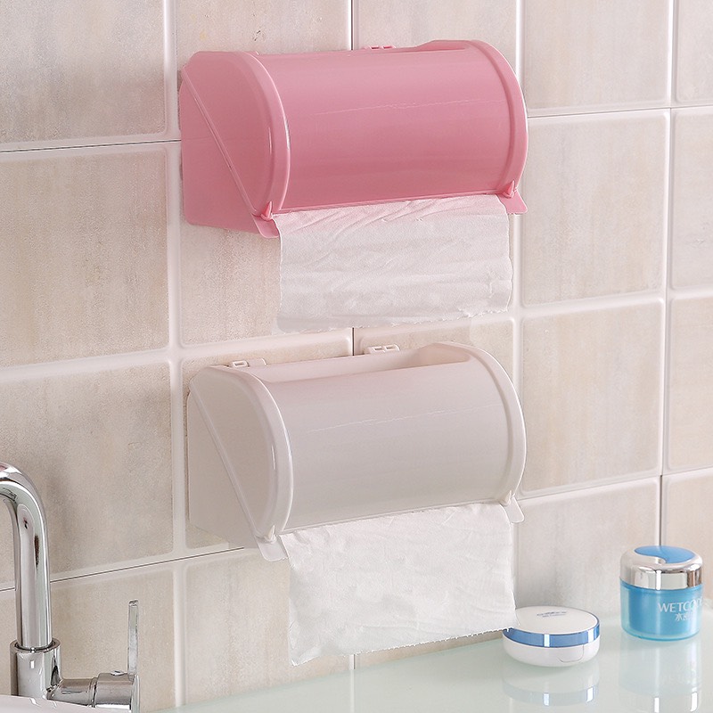 Hộp Đựng Giấy Vệ Sinh Dán Tường Có Khay Đựng Đồ Tiện Lợi - Giao màu ngẫu nhiên
