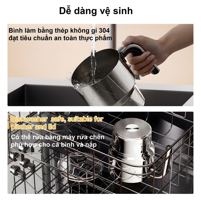 Máy đánh sữa tạo bọt đa năng chuyên nghiệp 6 trong 1 thương hiệu Mỹ cao cấp Biolomix BMF202 - Hàng chính hãng