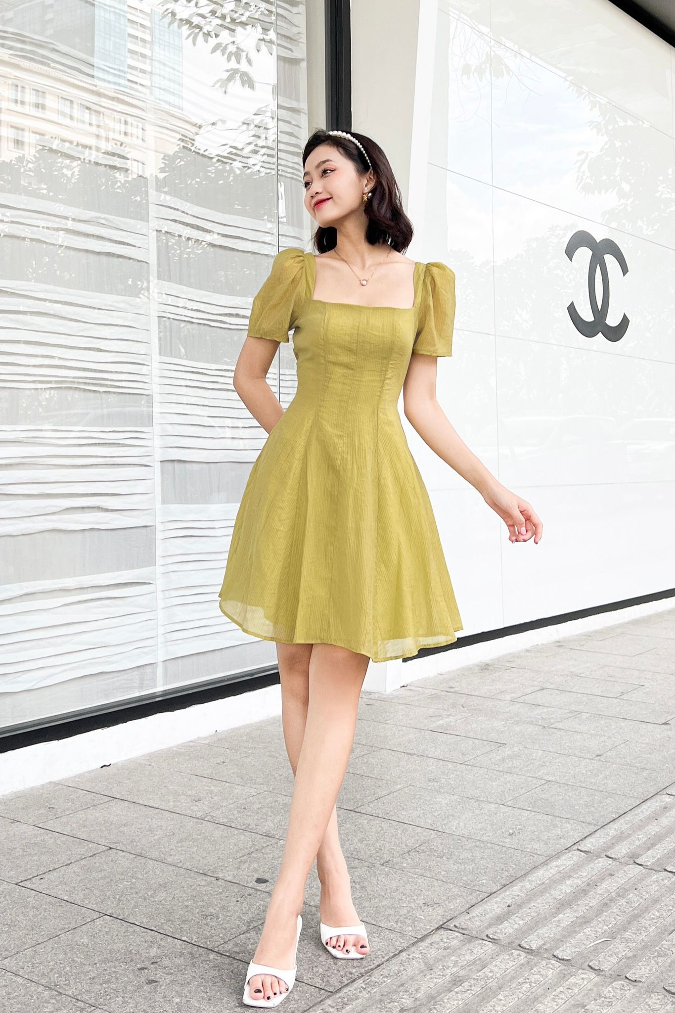 OLV - Đầm Clover Square Neck Dress
