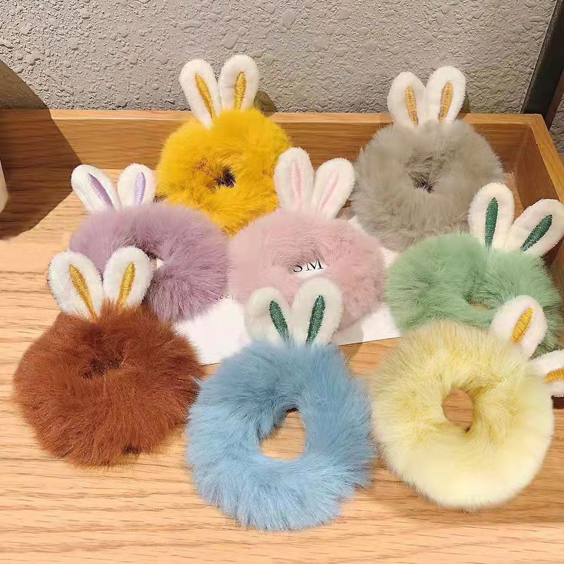 Scrunchies Lông Tai Thỏ Đủ Màu Siêu Cute - Dây Cột Tóc Lông Tai Thỏ Cute Đủ Màu Ulzzang