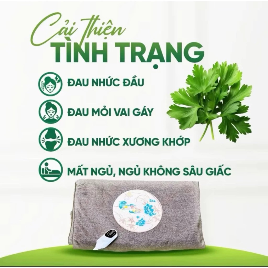 Thảm Ngải Cứu GDV, Đệm Sưởi Điện Ngải Cứu Đông Y Thảo Dược, Hỗ Trợ Giảm Đau Mỏi Vai Gáy - Hàng Chính Hãng