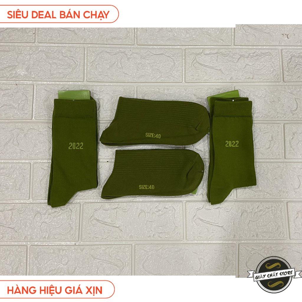 Tất nam xanh rêu cổ cao chất liệu dệt kim cotton co dãn 4 chiều MÃ SQ1