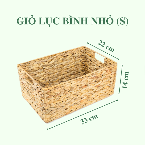 Giỏ lục bình chữ nhật đa năng đựng đồ - Storage basket - có sẵn 3 size