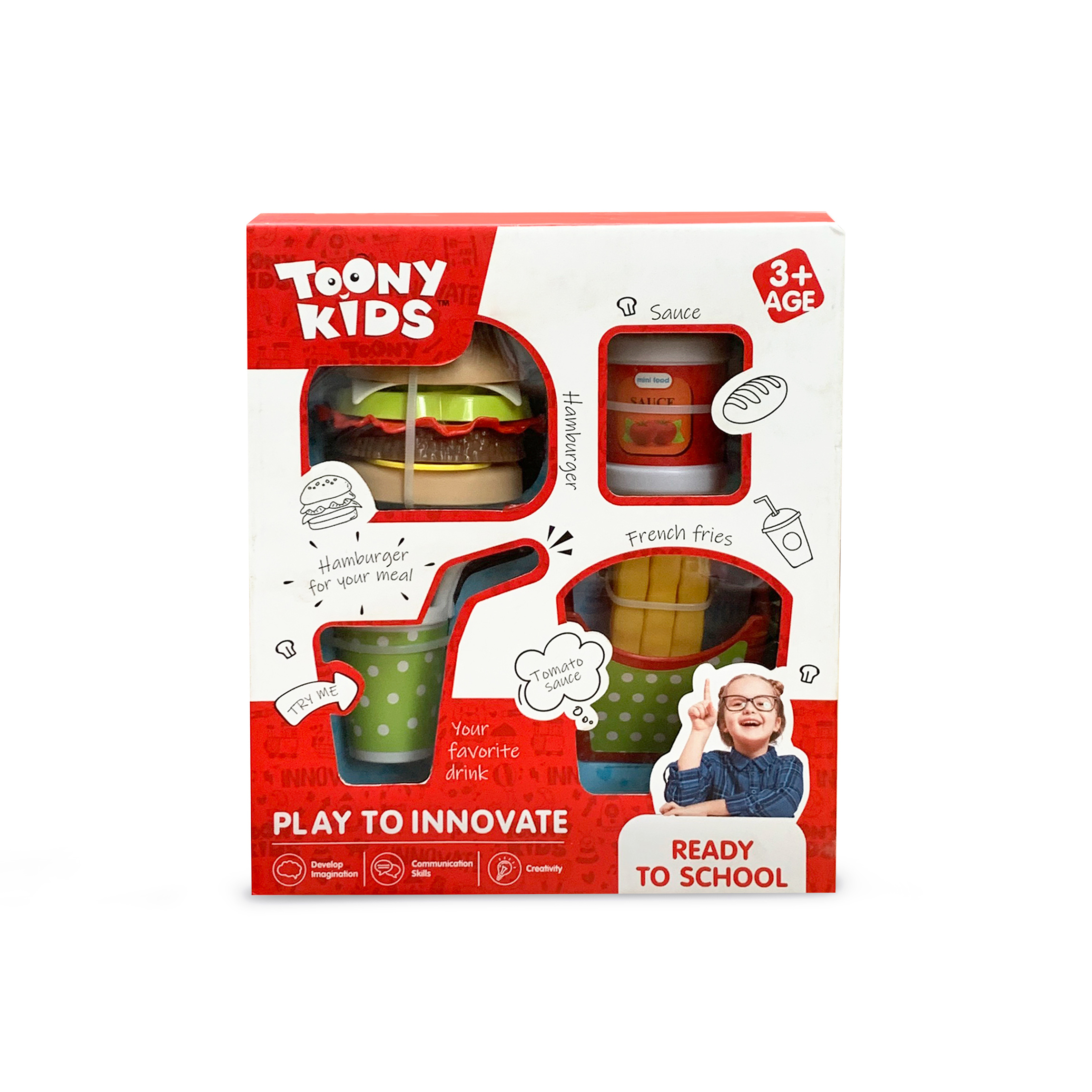 Bộ Đồ Chơi Ăn Sáng Hamburger 9 TOONYKIDS Cho Bé Giải Trí TN091 [Tặng Kèm Sticker