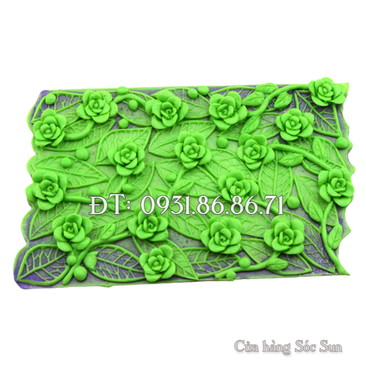Khuôn silicon viền hoa hồng cành – Mã số 1911