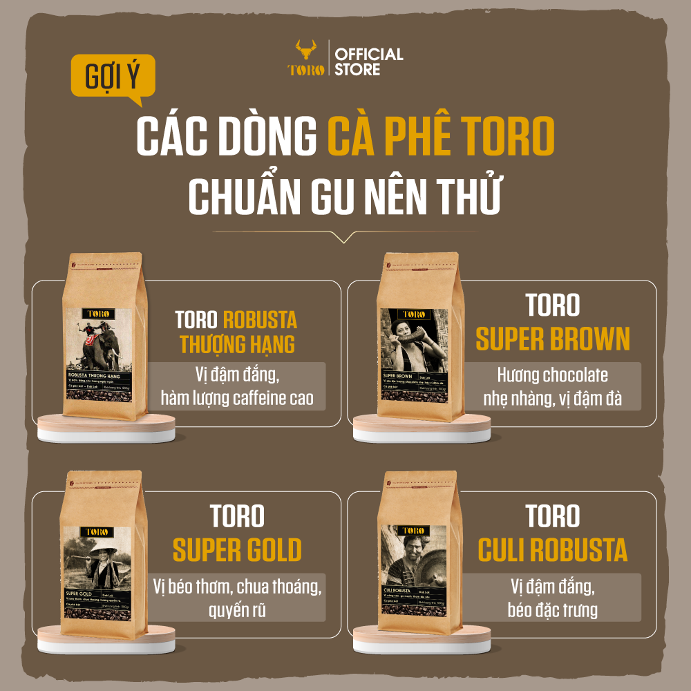[500GR] Cà Phê Bột Toro Robusta Honey Nguyên Chất 100% | TORO FARM