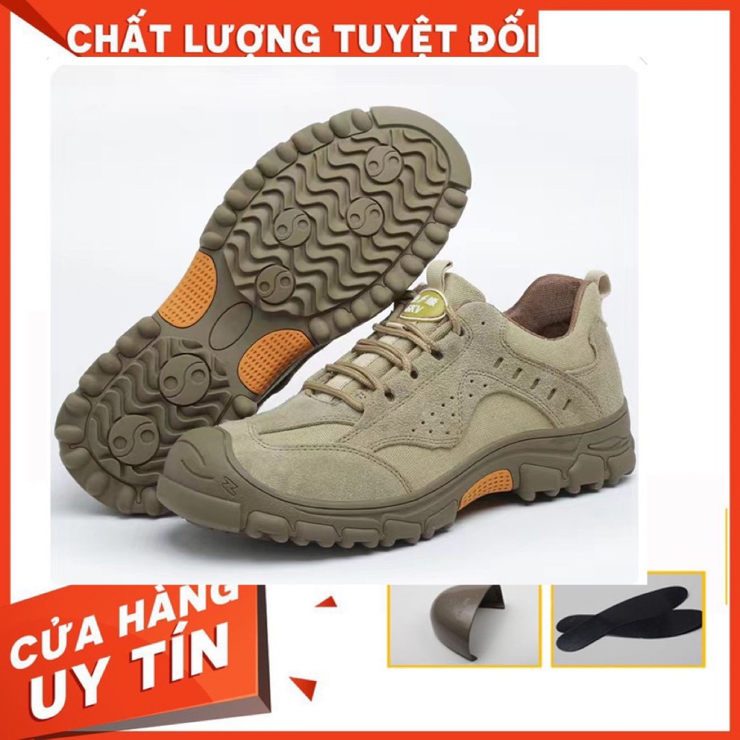 Giày Bảo Hộ Lao Động Da Bò Thời Trang BD_0098 Nhẹ Bền Đẹp Mũi Sắt Chống Đinh Va Đập Trơn Trượt- TẶNG KÈM LÓT GIÀY