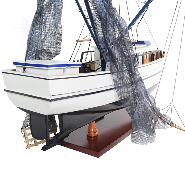 Mô Hình Thuyền Gỗ Shrimp Boat Dùng Để Trưng Bày Trang Trí Dài 63 Cm