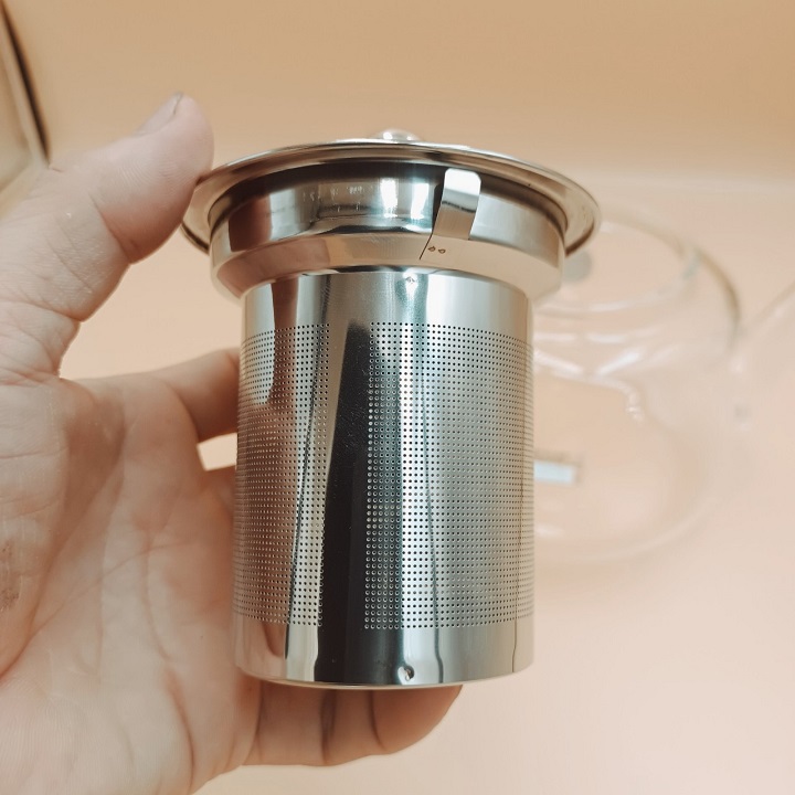 Ấm bình pha trà thủy tinh chịu nhiệt  có lõi lọc inox cao cấp